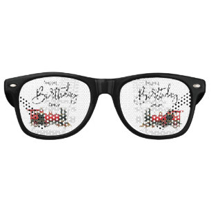 Aesthetic Vintage Train Birthday Party Glasses