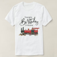 Aesthetic Vintage Train Birthday T-Shirt