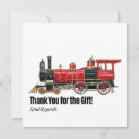 Aesthetic Vintage Train Thank You Card