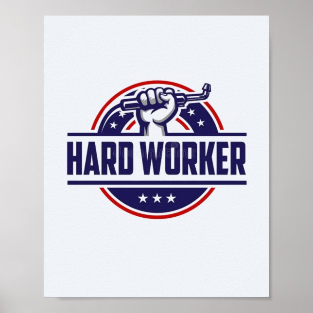 Aesthetic Wall Art Poster | working hard or hardly (Front)