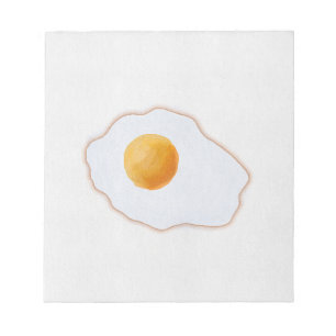 Aesthetic Watercolor Fried Egg Minimalist Art Prin Notepad