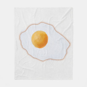 Aesthetic Watercolor Fried Egg Minimalist  Fleece Blanket