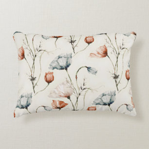 Aesthetic Watercolor Patriotic Wildflowers Decorative Cushion