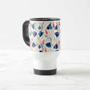 Aesthetic Watercolor Patriotic Wildflowers Travel Mug
