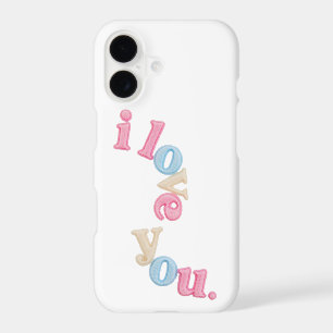 Aesthetic Wavy i love you Pastel iPhone 17 Case