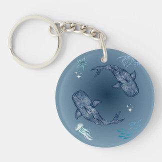 “Aesthetic Whale Acrylic Keychain” Key Ring
