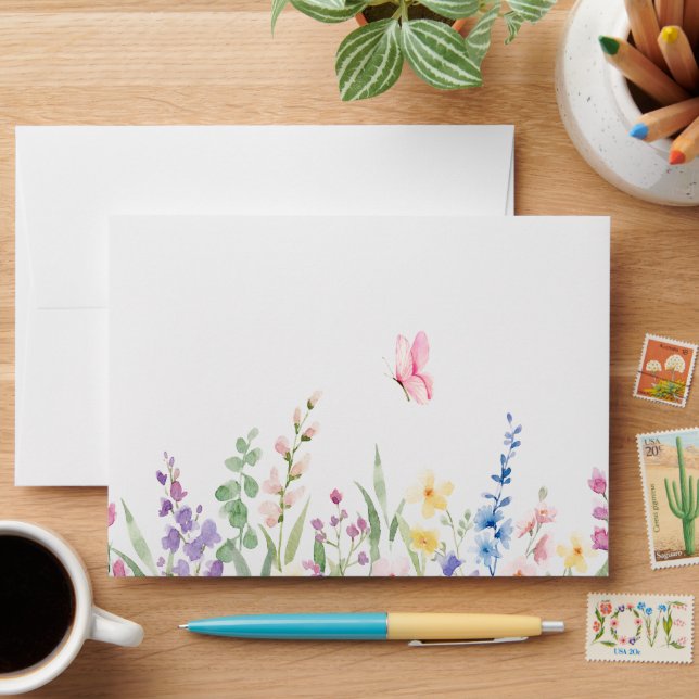 Aesthetic wild flowers envelope (Desk)