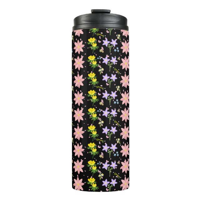 Aesthetic Wildflower Botanical Pattern Thermal Tum Tumbler (Front)