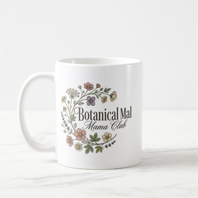 Aesthetic Wildflower Wreath Coffee Mug (Left)