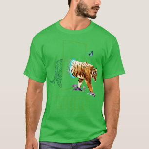 Aesthetic Wireframe Tiger Wildlife Wilderness T-Shirt