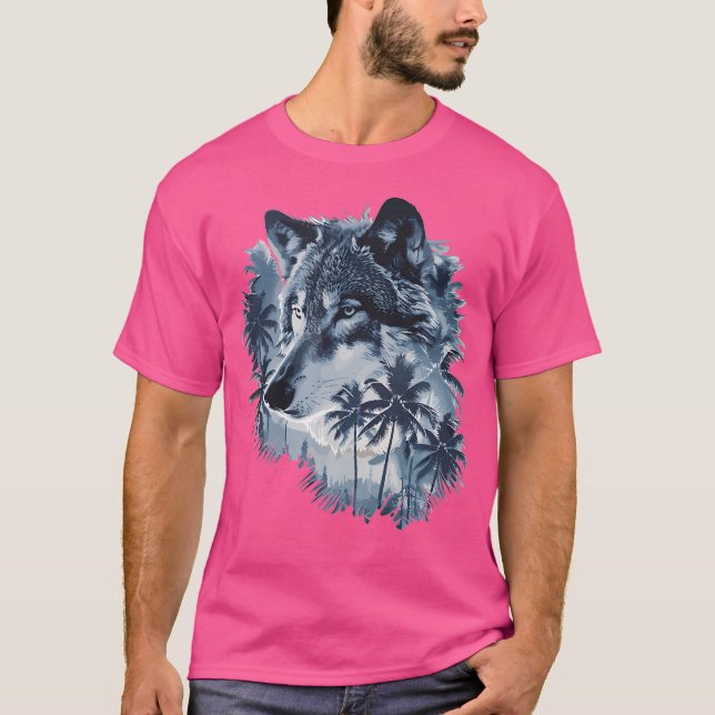 Aesthetic Wolf With Palms I Wolf T-Shirt (Front)