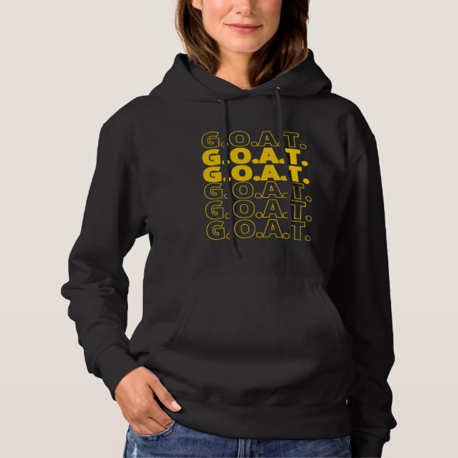 Aesthetic Yellow G O A T Greatest of All Time Hoodie (Front)