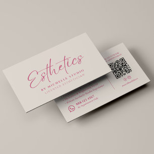 Aesthetician Aesthetics Studio Skincare Sand Pink  Business Card