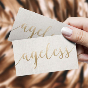 Aesthetician Ageless Elegant Gold Script Business Card
