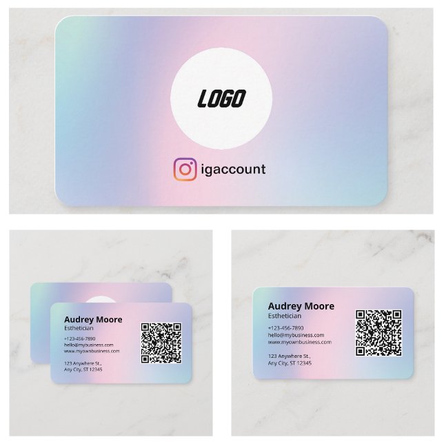 Aesthetician Beauty Services Logo QR Code Business Card (Esthetician Beauty Services Logo QR Code Business Card
)