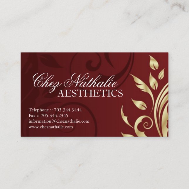 Aesthetician Business Card (Front)