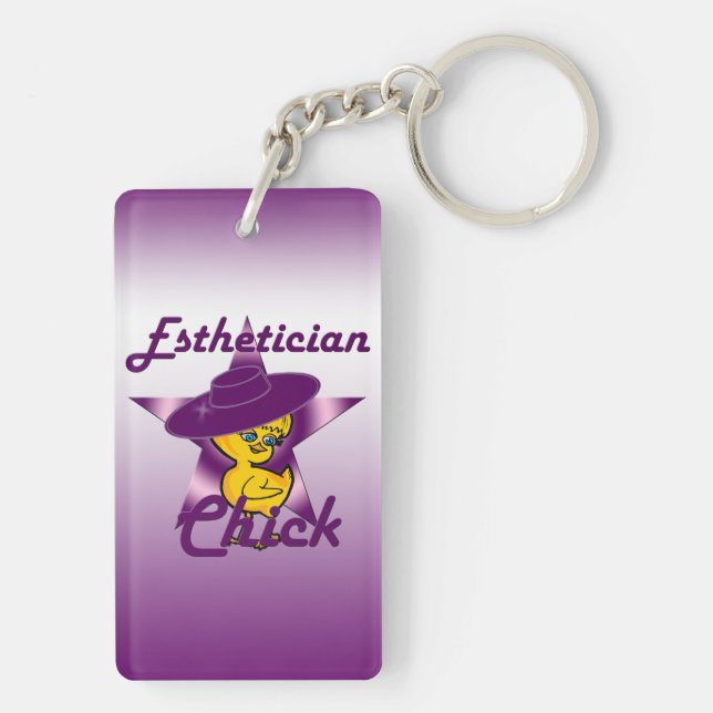 Aesthetician Chick #9 Key Ring (Back)