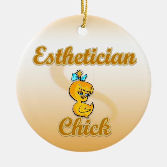 Aesthetician Chick Ceramic Tree Decoration (Front)