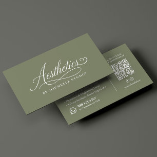 Aesthetician Elegant Beautician Sage Aesthetics Business Card