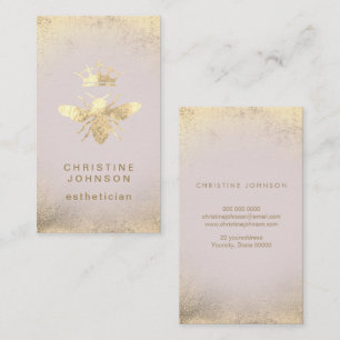 aesthetician FAUX gold foil queen bee Business Card