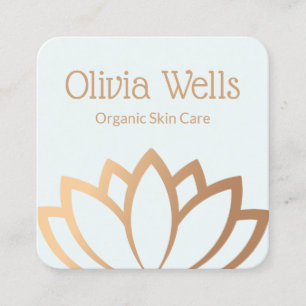 Aesthetician Gold Lotus Flower Square Business Car Card
