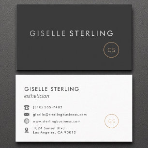 Aesthetician Minimalist Luxury Black Business Card