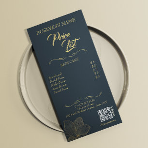 Aesthetician Price List Menu Golden Details Qr Cod