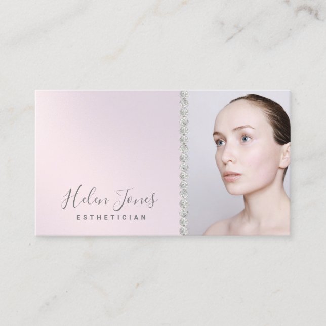 aesthetician purple gradient business card (Front)