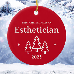Aesthetician Red Christmas Ornament