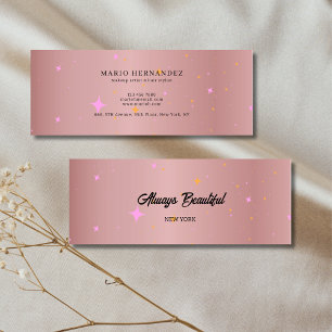 Aesthetician Rose Gold Script Calligraphy Mini Business Card