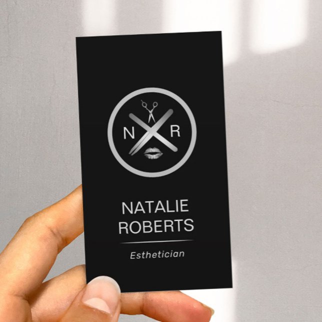 Aesthetician Wax Stick & Twezzer Logo Beauty Salon Business Card (Creator Uploaded)