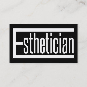Aesthetician Word Black and White Business Card
