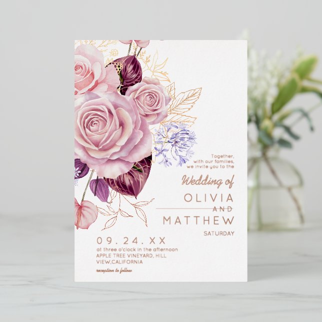 Aesthetics Rose Gold Blush Flora Wedding  (Standing Front)