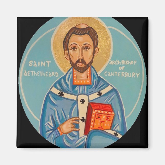 Aethelhard Orthodox Christian Saint Icon Magnet (Front)