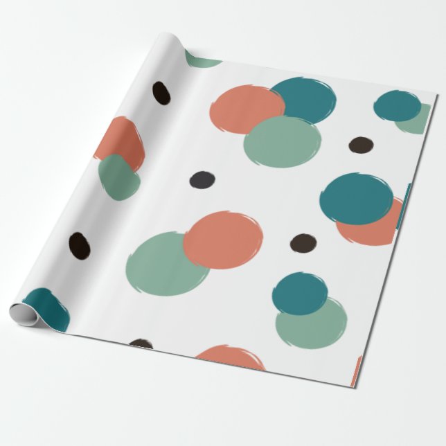 Aethetic Colourful Dots Wrapping Paper (Unrolled)