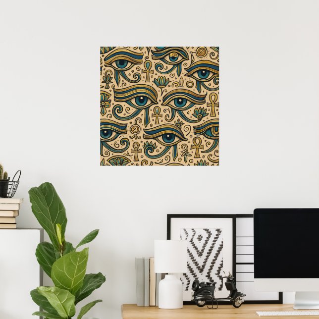 AEye of Horus Egyptian Tribal Symbol Art Poster (Home Office)