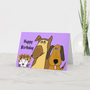 AF- Cats and Dogs Birthday Card