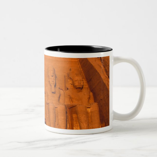 AF, Egypt, Abu Simbel. Facade at sunset, Great Two-Tone Coffee Mug (Right)