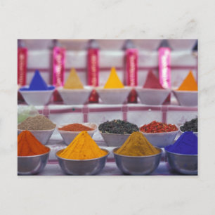 AF, Egypt, Aswan, Colourful spices in market. Postcard