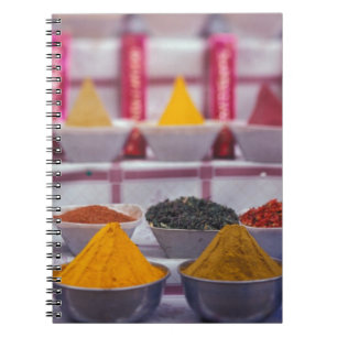 AF, Egypt, Aswan, Colourful spices in market. Spiral Notebook