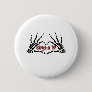 Af Skeleton Hands Heart Classic 6 Cm Round Badge