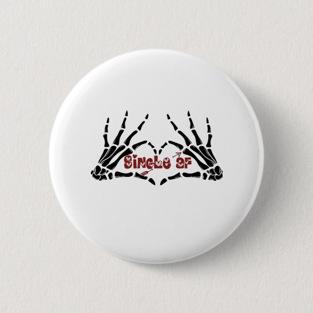 Af Skeleton Hands Heart Classic 6 Cm Round Badge (Front)