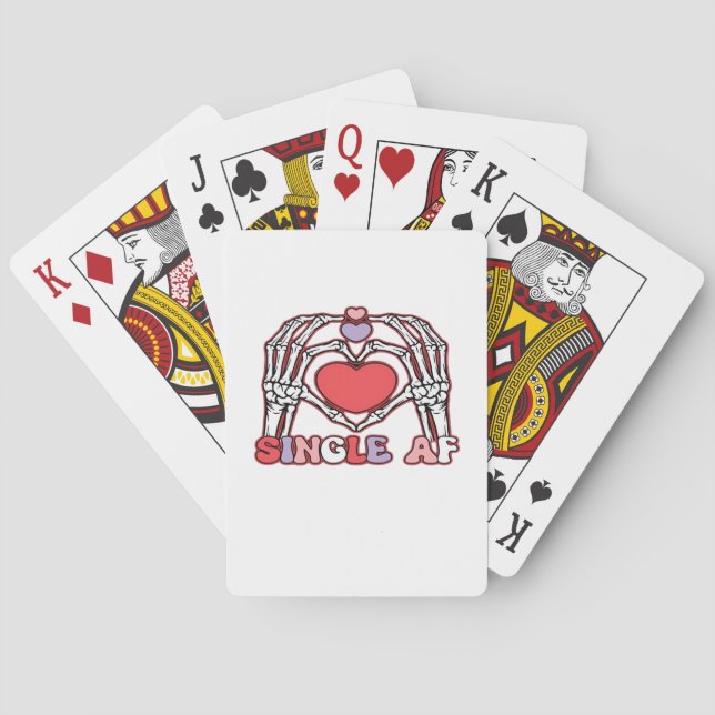 Af Skeleton Hands Valentines Day Classic Look Playing Cards (Back)