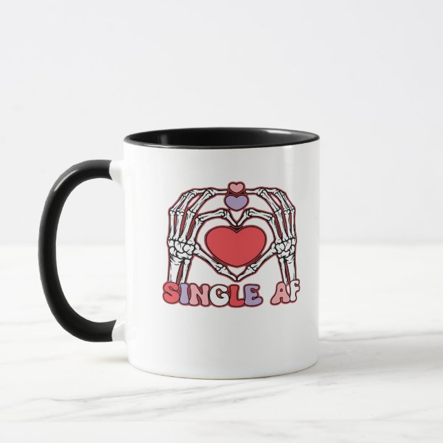 Af Skeleton Hands Valentines Day Classic Mug (Left)
