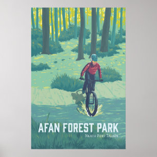Afan Forest Park Mountain Biking Travel Poster