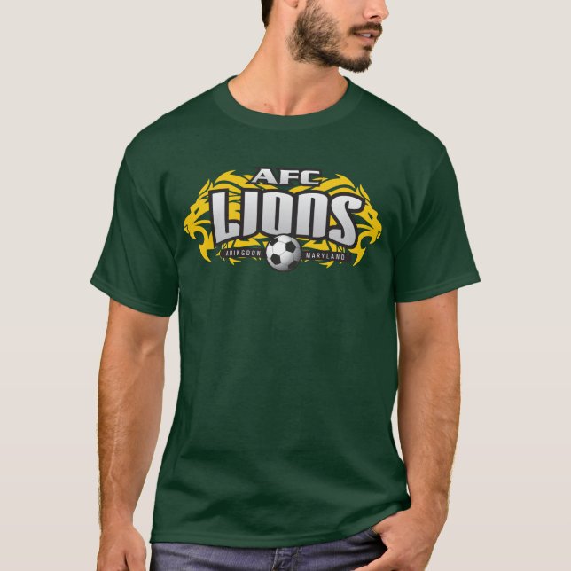 AFC Lions Green (With #) T-Shirt (Front)