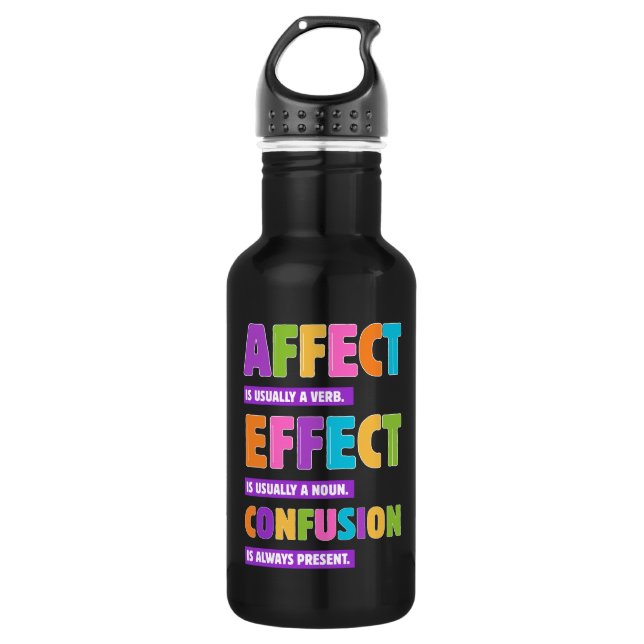 Affect vs Effect Grammar – Funny Word Nerd Gift  532 Ml Water Bottle (Front)