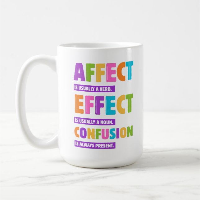 Affect vs Effect Grammar – Funny Word Nerd Gift  Coffee Mug (Left)