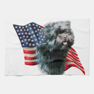 Affenpincher Flag Tea Towel