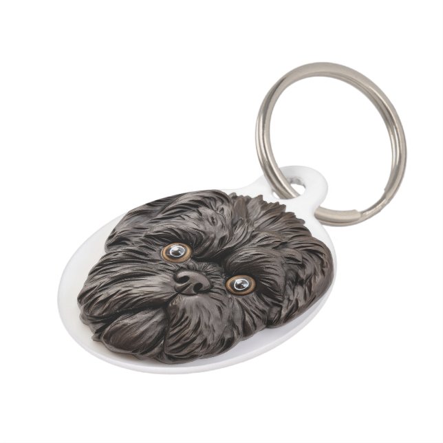 Affenpinscher 3D Inspired Pet Tag (Side)